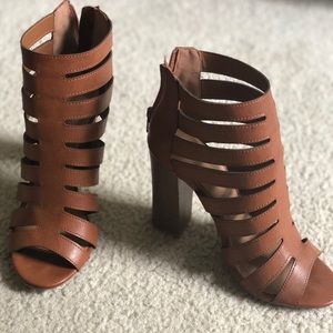Brown wedge heels